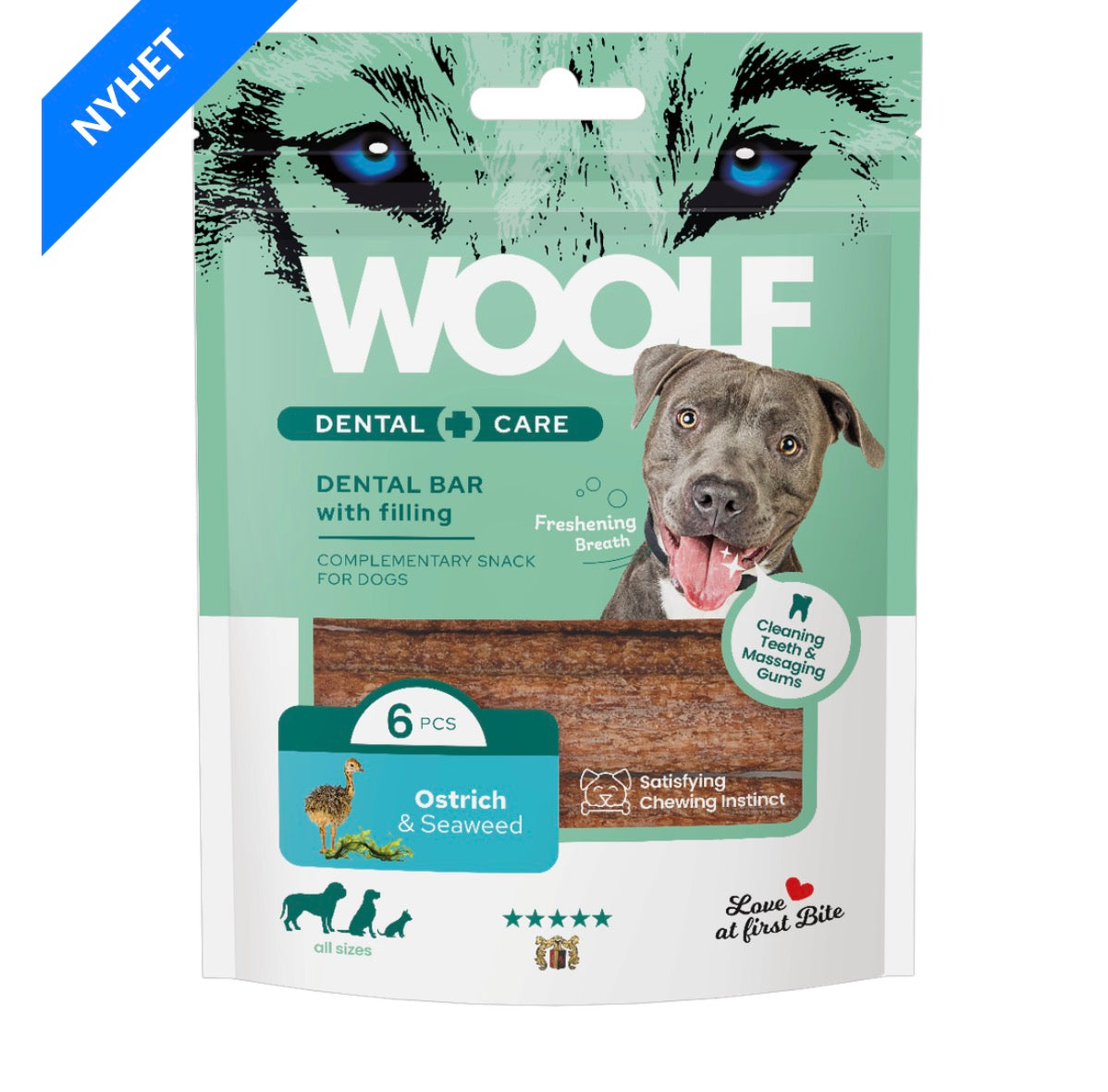 WOOLF DENTAL CARE OSTRICH AND SEAWEED BAR 108G