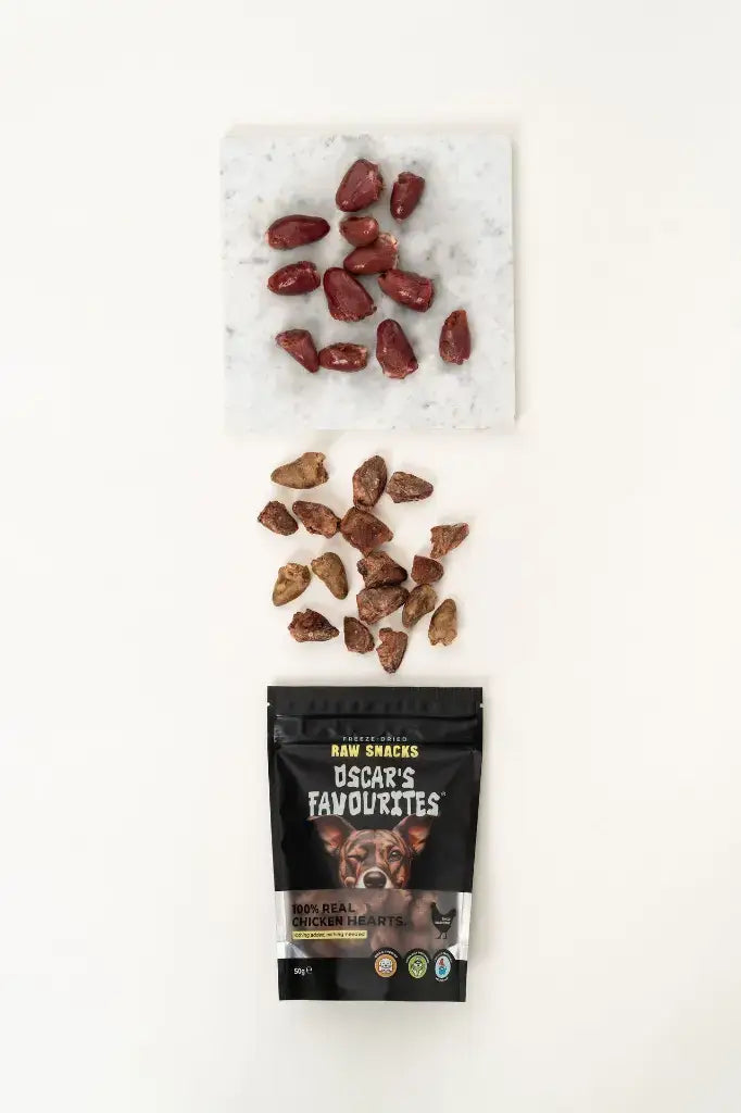 Oscar’s Frysetørkede Kyllinghjerter (40 g)