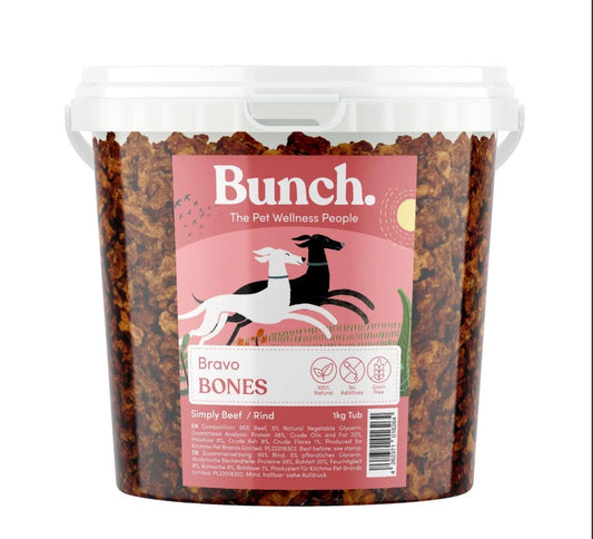 Mini Beef Training Bones by Bunch (1kg-Bucket)