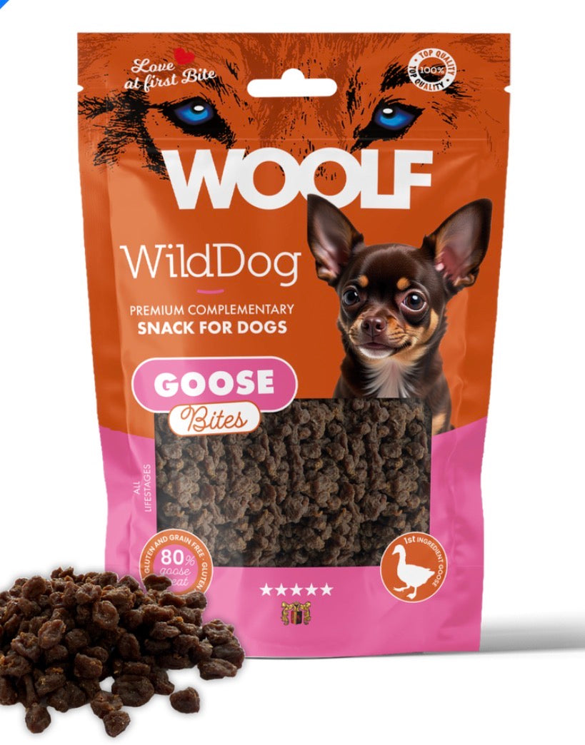 WOOLF WILDDOG SOFT GOOSE BITES 100G