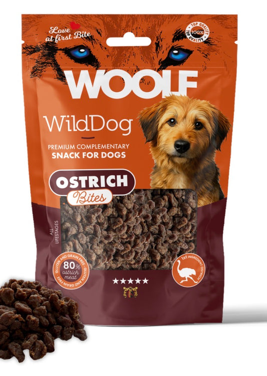 WOOLF WILDDOG SOFT OSTRICH BITES 100G