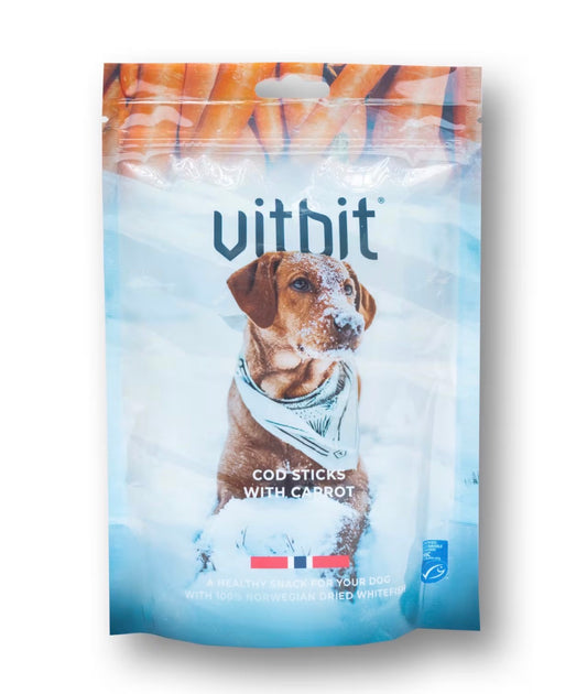 Vitbit Cod Sticks M/Gulrot 100g
