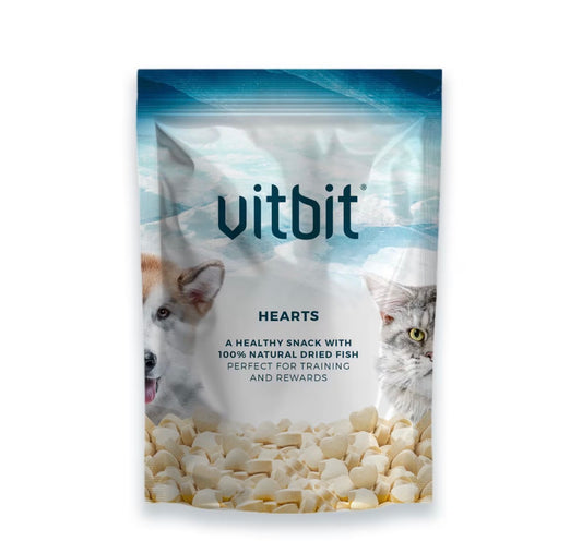 Vitbit Hearts Godbiter 80g 100% Naturlig Tørket Fisk