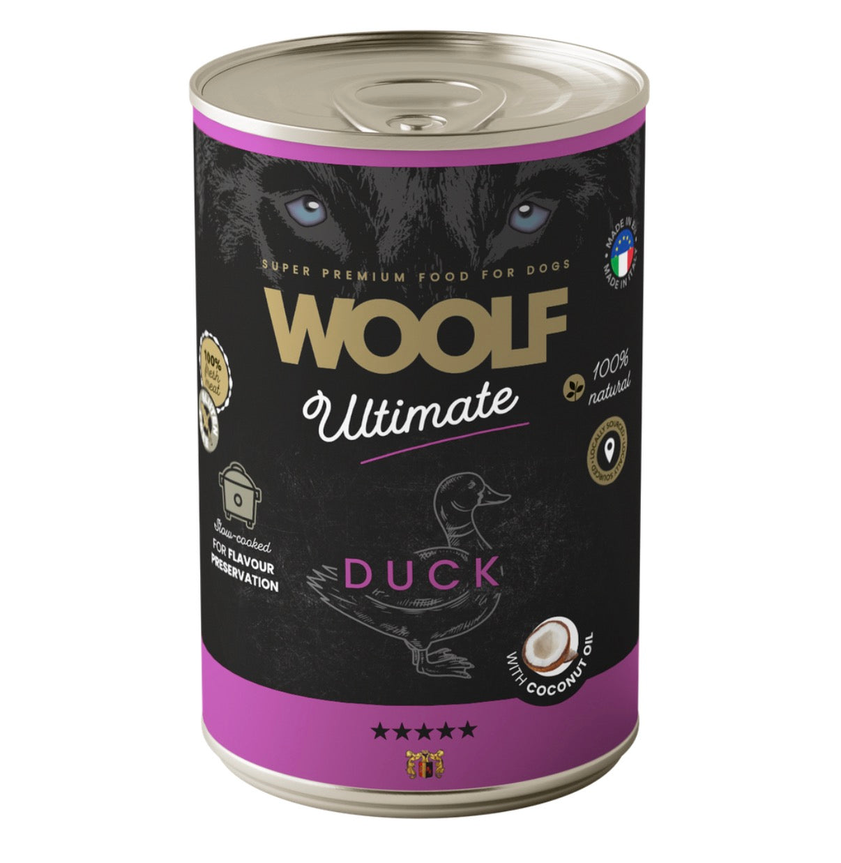 Woolf Våtfór - Duck with Coconut oil 400g