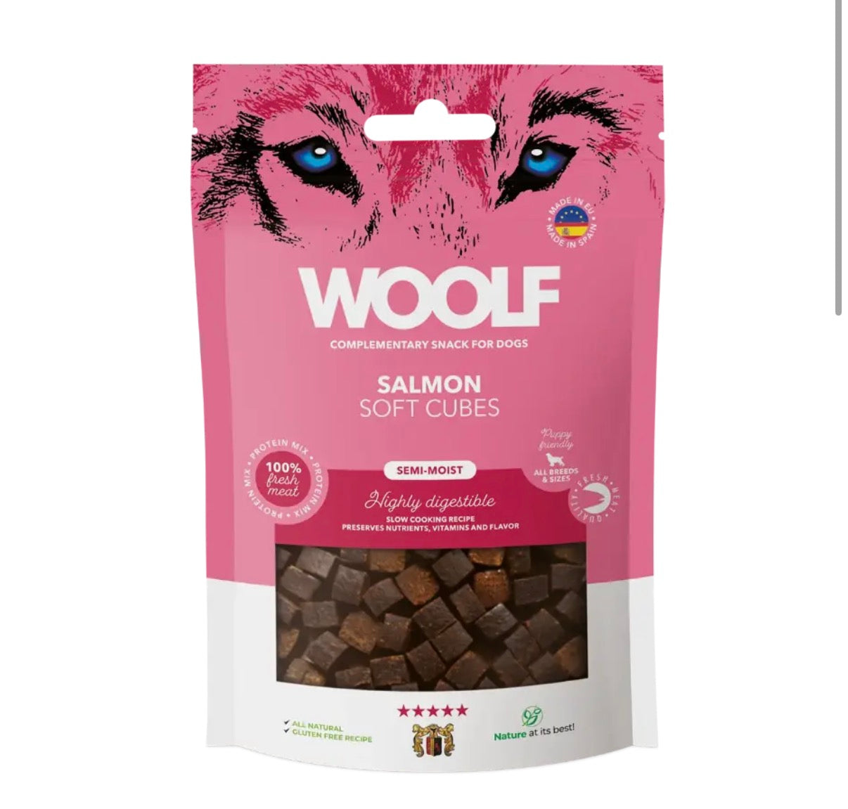 Woolf Soft Cubes Salmon 100g