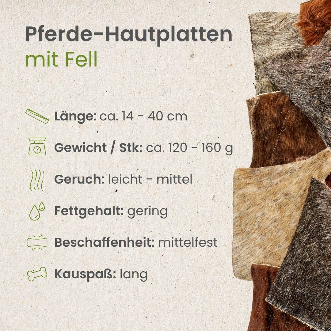 Horse skin plates with fur: 1000g