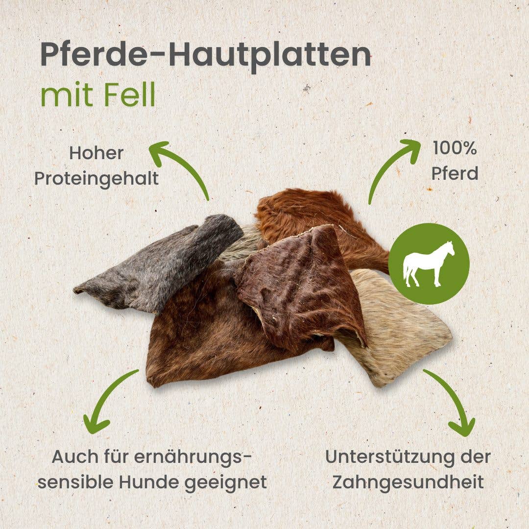 Horse skin plates with fur: 1000g